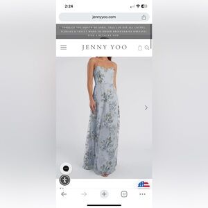 Jenny Yoo Drew Embroidered Tulle Dress Blue